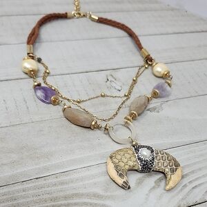 Elegant Gold and Purple Necklace